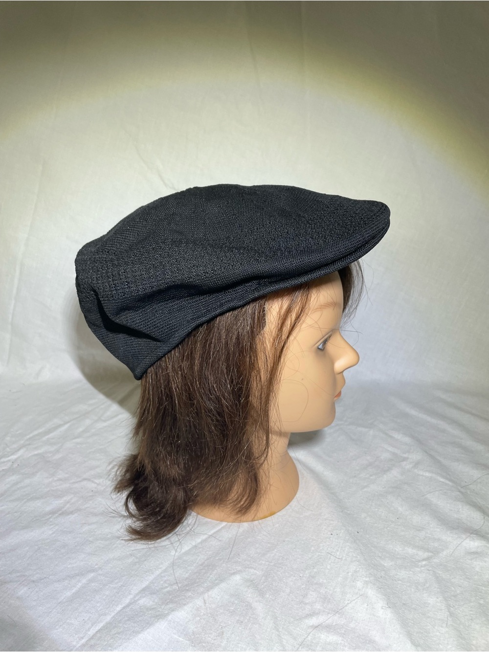 Kangol Black Knit Newsboy Cap for Women